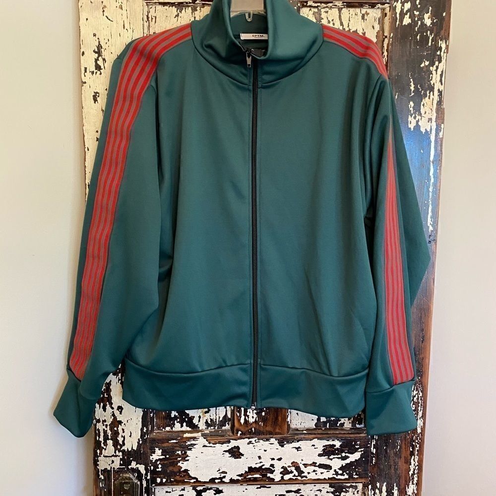 Unisex nylon EPTM green and red track jacket. Size S.